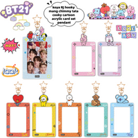 BT21 koya RJ Shooky Man Chimmy Tata Cooky Creative Cartoon Acrylic Card Set Cute Animation Peripheral Card Pendant Keychain Gift