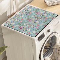Floral Pattern Polyester Drying Mat - Decorative Absorbent Mat for Kitchen Counter, Stylish Home Tabletop Accessory