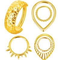 ASTM F136 Titanium EAR PIERC Nose Ring Heart/ Irregular/ Butterfly Ring Hoop Nose Rings Hinged Clicker Earring Body Piercing