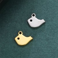 10pcs/ Lot Wholesale Stainless Steel Cute Birds Small Pendants Charms Necklaces Earrings Diy Jewelry Making Supplies Accessories