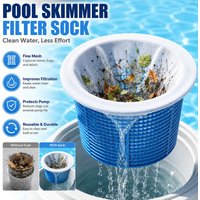 Pool Skimmer Filter Sock Fine Mesh Reusable Nylon Net for Leaf Debris Capture Improves Filtration Protects Pump Easy Clean
