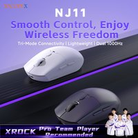 AJAZZ NJ11/MC Tri-mode Gaming & Office Mouse, 1000Hz Polling Rate, 300mAh Battery, Lightweight Symmetrical Design, Max 12800 DPI