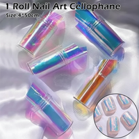 Aurora Ice Cube Cellophane Nail Art Transfer Paper Roll Colorful Laser Candy Nail Accessories DIY