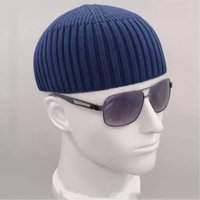 Street Solid Color Knitted Cap Elastic Brimless Melon Beanie Cap Keep Warm Vintage Dome Hat Outdoor