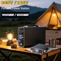 300W 220V Portable Power Station 333Wh 90000mAh Solar Generator LiFePO4 Battery Backup Power Supply for Outdoor Camping