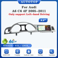 AUTOTOP 8G + 128G Android 13 samochodowy odtwarzacz multimedialny dla Audi A6 C6 4F 2005-2012 MMI 2G 3G Carplay Android Auto nawigacja GPS 4G Wifi BT