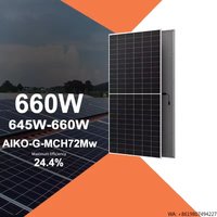 Aiko Mono Bifacial Photovoltaic Panels 645W 650W 655W 660W AIKO-G-MCH72Mw Roof Solar Panel Pv Modul for Carpet