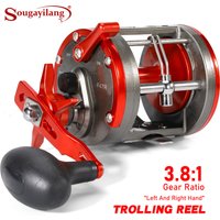 Sougayilang Trolling Reel 3.8:1 Gear Ratio Aluminum Spool Saltwater Fishing Reel with Quick Release Spool for Big Game Fishing