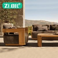 Teak Modern Outdoor Garden Sofa Set-Eco-Friendly & Durable for Hotel & Courtyard Use