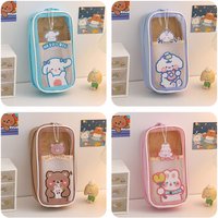 1 PC Transparent Large-capacity Pencil Case Cute Ins Japanese High-value Creative Simple Pencil Case Stationery Bag