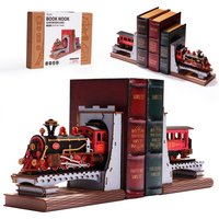 Robotime Rolife Century Train DIY Book Nook Bookshelf Home Decoration Perfect Gifts Choice for Family Pre-colored Toys TGE01