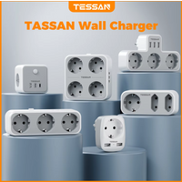 TESSAN EU Plug Power Strip with AC Outlets and USB Charging Ports Multiple Wall Socket Adapter for Home Office enchufe múltiple