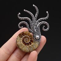 1pc 47x67mm Natural Shell Mother of Pearl Octopus Shaped Melon Clasp Pendant for Jewelry Making DIY Necklace Brooch Accessories