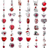 2024 925 Silver Plated Valentine's Day gift for lovers Pendant Charms it Original Bracelet For Women DIY Fashion Jewelry Making