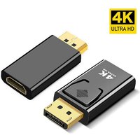 4K Display Port to HDMI-Compatible Adapter Male to Female DP to HDMI-Compatible Audio Video HD Cable for PC Laptop TV Projector