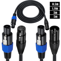 SpeakOn to XLR Cable Audio Speak-On Male to 3 Pole XLR Male / Female Extension DJ PA Gig Stage Microphone Mic 3 Pin Connection