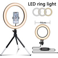 Video Light 26cm Selfie LED Ring Light Dimmable Round Ring Fill Lamp With Stand Tripods Rim Of Light For Tiktok Makeup Ringlight