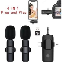 Mini Wireless Lavalier Microphone for iPhone Android Noise Cancelling Interview Vlog Camera Wireless Microphone Kit with Clip