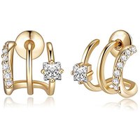 Trendy Princess CZ Claw-shape Stud Earrings for Women Simple Versatile Ear Piercing Accessories Fashion Jewelry Wholesale