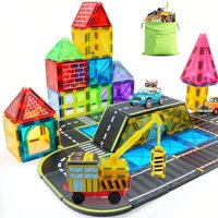 Magnetic Building Blocks Toys Magnetic Tiles, Creative DIY Track Building Kit Construction Toys