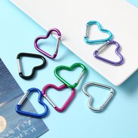 1/2/5/10/20 PCS Colorful Metal Heart-shaped Keyring Hook Outdoor Keychain Clip DIY Bag Pendant Accessories