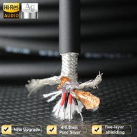 99.99% Pure Silver Signal Cable 7mm HIFI AUDIO 4-core Shielded Wire Amplifier CD DIY 15AWG Ag Interconnect Audio Cable Cord