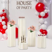 Cylindrical Paper Roman Columns Stands Are Convenient To Carry and Can Be Used for Outdoor Picnics Weddings Birthdays Decor