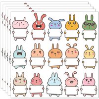 45-90pcs Cartoon Animal Stickers Name Stickers for School Supplies 15 Designs Blank Word Stickers for Bottle Labels Stationery