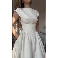 Elegant White Dress Formal Women's Sleeveless Backless Black High Waist A-line Dresses Evening Party Cocktail Prom Summer