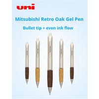 Uni Mitsubishi UMN-515 Gel Pen,Natural Oak Wood Grip Professional 0.5mm Precision Nib ForMeeting,Sign Work,Study,Aesthetic Style
