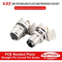 5/10 PCS M8 Stecker/Buchse Gebogene Gerade Jack Buchse 3 4 5 6 8 Pin Solder IP67/68 Wasserdichte PCB Panel Stecker