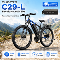 DUOTTS C29-L Mountain Electric Bike 750W Brushless Motor 48V15AH*2 Battery Hydraulic Brake 29-inch Tires Top Speed 52km/h E-bike