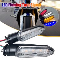 2PCS Motorcycle Turn Signal 12V Dual Color DRL Amber Flowing Water Turn Signal Daytime Light for Honda CB150R CRF250L ADV150