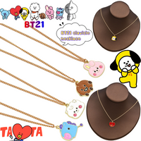 BT21 koya RJ Shooky Cooky Chimmy Clavicle Chain Creative High-value Anime Cartoon Printing Couple Cute Simple Joker Decoration