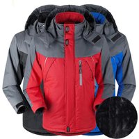 Men's winter jacket, waterproof skiing snow coat, warm wool parka coat, with hood and multiple pockets