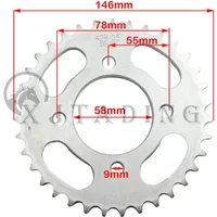 428-35T 35 Tooth Motorcycle Rear Sprocket 58mm for 50cc 125cc ATV Quad Pit Dirt Bike Buggy Go Kart 428 Chain Sprocket