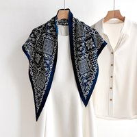 Printed Square Scarf For Women Soft Satin Imitation Silk Scarves Bandanas Luxury Hijab Neckerchief Elegant Shawl Wraps