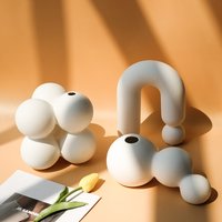 Nordic White Vases Living Room Home Decor Room Decor Pottery And Porcelain Vases For Artificial Flowers Decorative Figurines