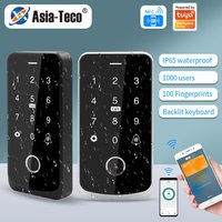 NFC Bluetooth Backlit Touch Keypad Access Control IP67 Waterproof RFID 13.56MHz Biometric Fingerprint Door Opener Work With Tuya