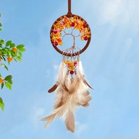 Dream Catcher Hand-woven Wind Chime Garden Outdoor Hanging Ornaments Crystal Stone Car Hanger Birthday Festival Gifts Home Decor