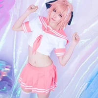2026 Neues Fate Apocrypha Rider Astolfo Cosplay für Herren JK Schuluniform Matrosenanzug Damen Outfit Anime Halloween-Kostüm