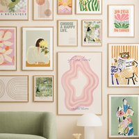 Bear Abstract Lines Rainbow Boho Art Poster Decorative Painting HD Canvas Print Home Bedroom Living Room Picture Wall Decoration