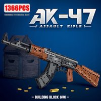 1366 Teile AK47 Assault Rifle Modell Bausteine Militär Armee Waffe Schießbare Nachahmung Gun Ziegel Spielzeug Geschenk Für Kinder
