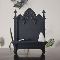 Cross-Border Gothic Style Church Stained Glass Window Wall Shelf For Dark Style Home Wall Storage & Decoration Scenario