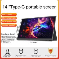 14" LANLIPU Portable Monitor 1920*1200P IPS Gaming Computer Display for Steam Deck Laptop Switch PS4/5 Xbox/Phpne /MAC/Mini PC