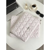 Cute Korean Style Heart Pattern Puffy Laptop Sleeve Bag 11/13.3/14/15/15.6/16 Inch Tablet Notebook Pouch Protective Case