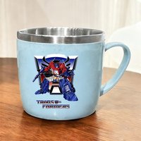 Transformers BOY Water Bottle Kawaii Stainless Steel Cups Handle Coffee Milk Mug Tea Drink Water Bottle for Home Office Gift