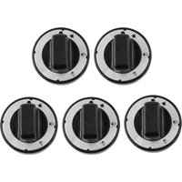 Catering Commercial Kitchen Gas Cooking Stove Cooker Parts Black Knob Cooktop Round Rotary Switch 8mm Stem 8 x 6.5mm Pack of 5