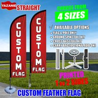 8FT 11FT Custom Feather Flag with Flag Pole Kit 5M 4M Stand Spike Single Double Sided Beach Flag Advertising Banner for Business