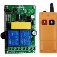 433MHZ Ndustrial AC 110V 220V 2CH RF Wireless Remote Control Switch Radio Receiver With 20-2000M Long Distance Remote controller
